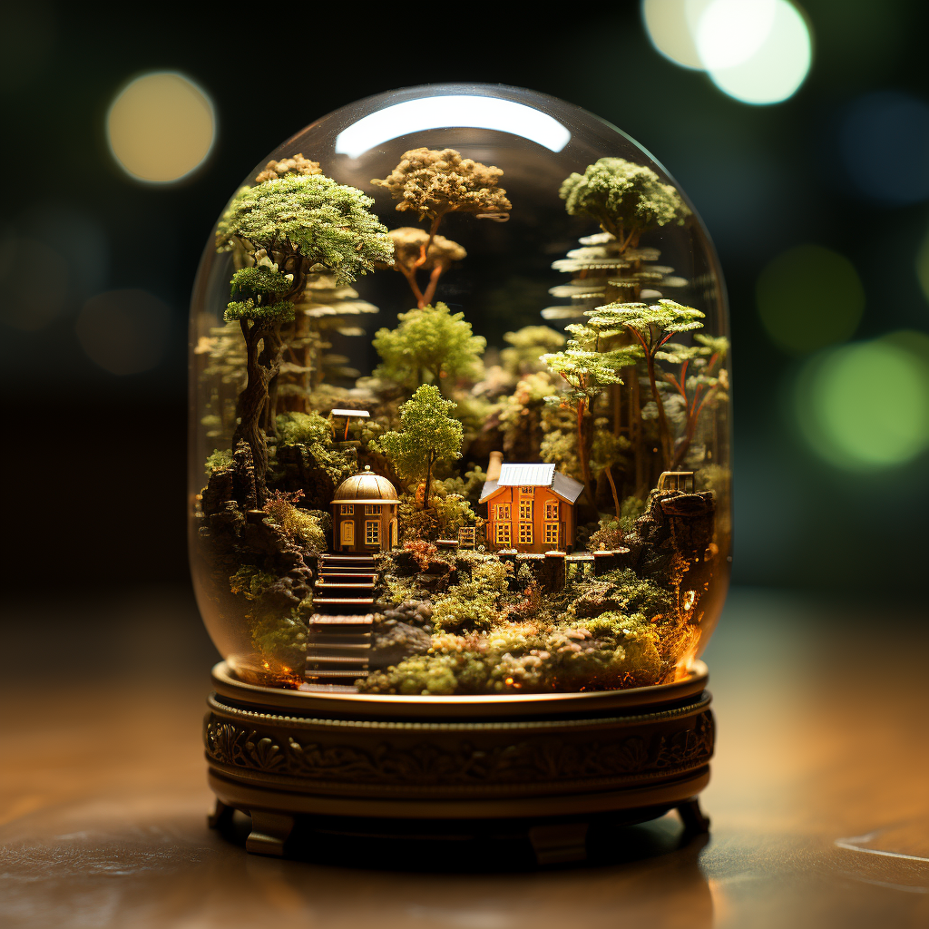 a-small-house-in-a-jungle-in-a-glass-jar